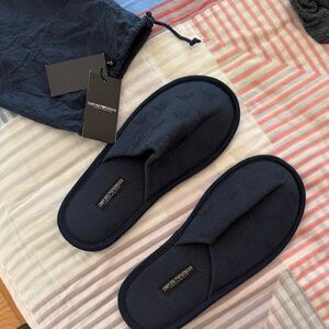 Emporio Armani Men's Dark Blue House Slippers NWT
